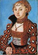 Lucas  Cranach Portrait dune noble dame saxonne oil on canvas